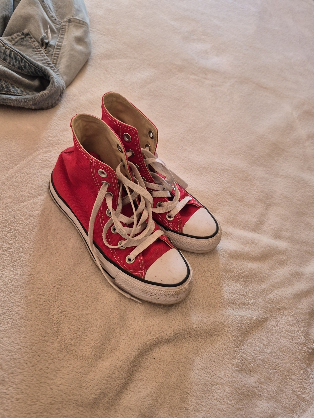 Converse Red High-Top Canvas Sneakers